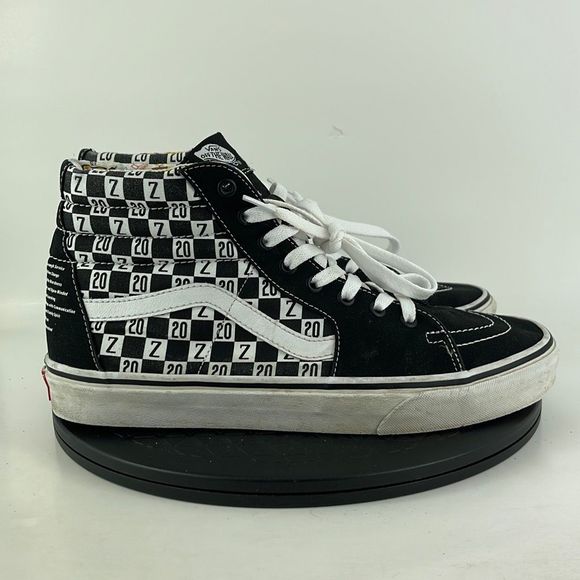 Vans Sk8-Hi Black/White Suede Canvas Athletic Skates Shoes Men’s Size 10.5 - Picture 4 of 12
